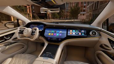 Mercedes-Benz EQS mit Steer-by-Wire Lenkrad. Innenausstattung: Exclusiv Nappa macchiatobeige / spacegrey | Mercedes-Benz EQS 580 4MATIC | Energieverbrauch kombiniert: 19,5-16,2 kWh/100 km | CO₂-Emissionen kombiniert: 0 g/km | CO₂-Klasse: A;Mercedes-Benz EQS 580 4MATIC | Energieverbrauch kombiniert: 19,5-16,2 kWh/100 km | CO₂-Emissionen kombiniert: 0 g/km | CO₂-Klasse: A*Mercedes-Benz EQS with Steer-by-Wire steering wheel. Interior: Exclusive Nappa macchiatobeige / spacegrey | Mercedes-Benz EQS 580 4MATIC | energy consumption combined: 19.5-16.2 kWh/100 km | CO₂ emissions combined: 0 g/km | CO₂ class: A;Mercedes-Benz EQS 580 4MATIC | energy consumption combined: 19.5-16.2 kWh/100 km | CO₂ emissions combined: 0 g/km | CO₂ class: A*