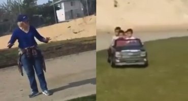 Angry-Woman-Power-Wheels-Car