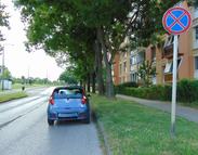 Megoldásnak nem túl elegáns, de amíg több az autó, mint a parkolóhely, addig hozzá fog tartozni a mindennapi látképhez.