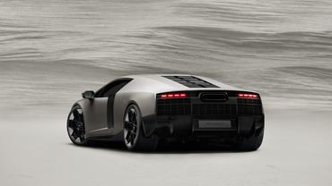 Titanium, static studio shot, exterior, rear three-quarter view