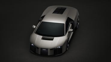 Titanium, static studio shot, exterior, three-quarter front view
