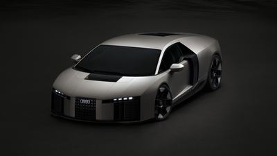 Titanium, static studio shot, exterior, three-quarter front view