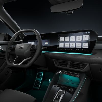 Studio photo, interior, cockpit and steering wheel