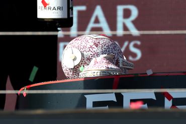 BUDAPEST, HUNGARY - JULY 23: The Race winner trophy of Max Verstappen of the Netherlands and Oracle Red Bull Racing is seen on the podium during the F1 Grand Prix of Hungary at Hungaroring on July 23, 2023 in Budapest, Hungary. (Photo by Peter Fox/Getty Images)