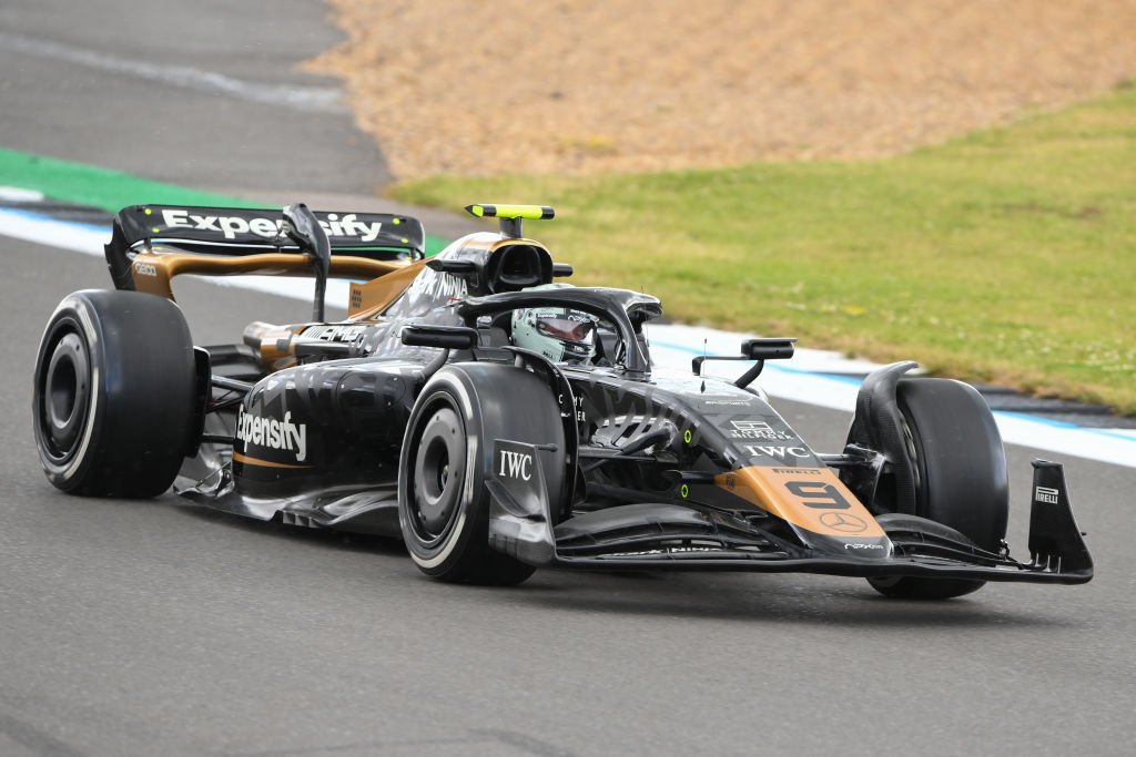 An APXGP car is participating in the Formula 1 Qatar Airways British Grand Prix at the Silverstone Circuit in Towcester, England, on Friday, July 5, 2024. (Photo by Jon Hobley | MI News/NurPhoto via Getty Images)
