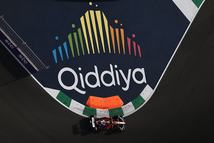 Lewis Hamilton of Ferrari during first practice ahead of the Formula 1 Saudi Arabian Grand Prix at Jeddah Corniche Circuit in Jeddah, Saudi Arabia on April 18, 2025. (Photo by Jakub Porzycki/NurPhoto via Getty Images)