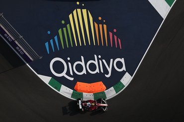 Lewis Hamilton of Ferrari during first practice ahead of the Formula 1 Saudi Arabian Grand Prix at Jeddah Corniche Circuit in Jeddah, Saudi Arabia on April 18, 2025. (Photo by Jakub Porzycki/NurPhoto via Getty Images)