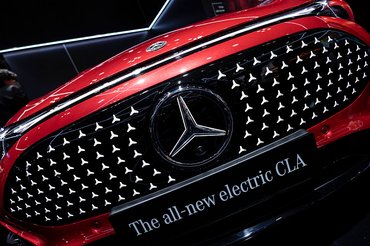 TOKYO, JAPAN - 2025/10/29: Mercedes Benz CLA EV front grill detail seen on display at Japan Mobility Show 2025. Japan Mobility Show 2025 is a premier biennial event (Oct 30Nov 9) at Tokyo Big Sight rebranded from the historic Tokyo Motor Show to spotlight future mobility beyond cars to EVs, hydrogen tech, eVTOLs, motorcycles, and cross-industry innovations. (Photo by Stanislav Kogiku/SOPA Images/LightRocket via Getty Images)