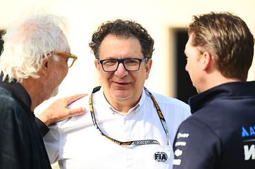 BAHRAIN, BAHRAIN - FEBRUARY 12: Flavio Briatore, Executive Advisor of Alpine F1, James Vowles, Team Principal of Williams and Nikolas Tombazis, FIA Single Seater Director talk in the Paddock during day two of F1 Testing at Bahrain International Circuit on February 12, 2026 in Bahrain, Bahrain. (Photo by Mark Sutton - Formula 1/Formula 1 via Getty Images)