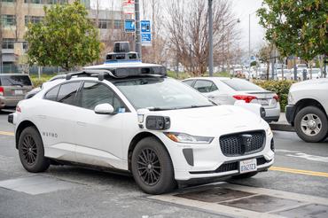 Waymo self-driving car in the Mission Bay neighborhood of San Francisco, California, February 25, 2026. (Photo by Smith Collection/Gado/Getty Images)