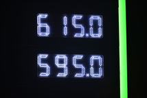 A petrol station displays the government-mandated maximum price of petrol at 595 Forints and diesel at 615 Huf in Budapest, Hungary, on March 10, 2026. A price cap comes into immediate effect today due to soaring oil prices caused by rising tensions in the Middle Eastern region. The new price cap is called ''Protected price'' and is announced by Hungarian Prime Minister Viktor Orban (not pictured) yesterday afternoon. (Photo by Balint Szentgallay/NurPhoto via Getty Images)