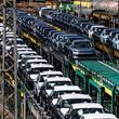 11 March 2026, Bavaria, Munich: Numerous car transport wagons with new vehicles from Volkswagen and Audi are standing on the tracks of a marshalling yard in Munich (Bavaria, Germany) on March 11, 2026. Volkswagen Aktiengesellschaft (VW AG, Volkswagen Group) is a car manufacturer from Germany and one of the world's leading automotive groups. (symbol image, symbol photo, illustration, symbolic photo, illustrative photo, theme image, general image, theme photo, export business, export) Photo: Matthias Balk/dpa (Photo by Matthias Balk/picture alliance via Getty Images)
