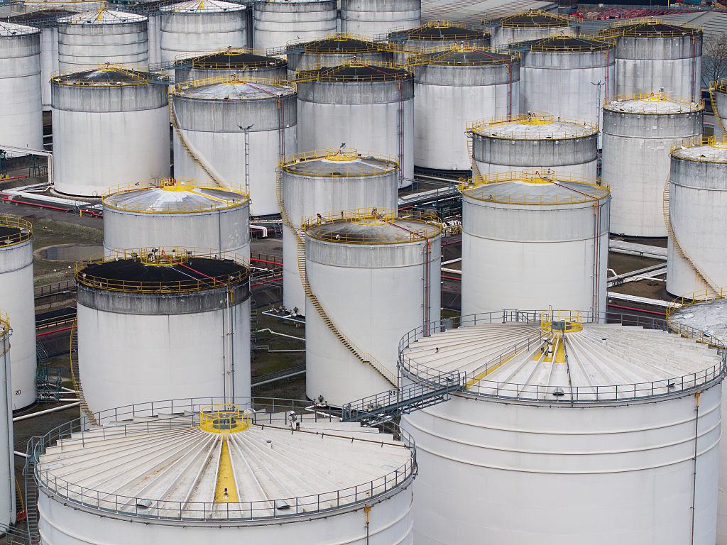 LONDON, ENGLAND - MARCH 10: A general view of Navigator Terminals, an Oil storage depot along the River Thames on March 10, 2026 in London, England. This week, global oil prices rose to their highest levels since 2022 following an escalation of the US-Israel war with Iran. Brent crude, the international benchmark, surged past the $100 mark before dipping below that psychological threshold. Liquid Natural Gas (LNG) prices have also seen a 50% increase since the US and Israel attacked Iran. The war has  effectively closed the Strait of Hormuz  which sees over a fifth of the global oil and LNG trade pass through narrow gulf. (Photo by Dan Kitwood/Getty Images)