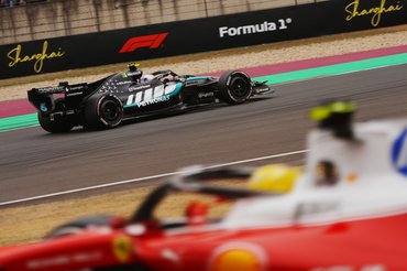 SHANGHAI, CHINA - MARCH 15: Andrea Kimi Antonelli of Italy driving the (12) Mercedes AMG Petronas F1 Team W17 on track during the F1 Grand Prix of China at Shanghai International Circuit on March 15, 2026 in Shanghai, China. (Photo by Sona Maleterova/Getty Images)