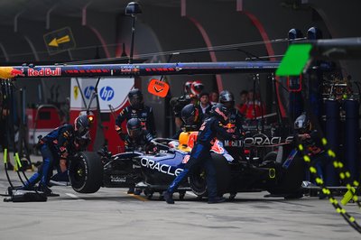 SHANGHAI, CHINA - MARCH 15: Max Verstappen of the Netherlands and Oracle Red Bull Racing retires in the Pitlane during the F1 Grand Prix of China at Shanghai International Circuit on March 15, 2026 in Shanghai, China. (Photo by Rudy Carezzevoli/Getty Images)
