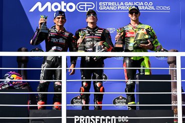 Marco Bezzecchi, Jorge Martin, Fabio Di Giannantonio Podium, Brazilian MotoGP Race, 22 March 2026