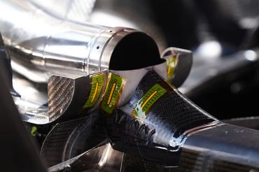 Detailed view of a Ferrari exhaust at the Miami International Autodrome ahead of the 2026 Miami Grand Prix on Sunday. Picture date: Friday May 1, 2026. (Photo by Bradley Collyer/PA Images via Getty Images)