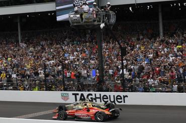 INDIANAPOLIS, INDIANA - MAY 24: Race winner #60: Felix Rosenqvist, Meyer Shank Racing w/Curb Agajanian Honda  beats #12: David Malukas, Team Penske Chevrolet to the checkered flag  during the NTT INDYCAR Series of the 110th Running of the Indianapolis 500 on May 24, 2026 in Indianapolis, Indiana. (Photo by Michael L. Levitt/Lumen via Getty Images)