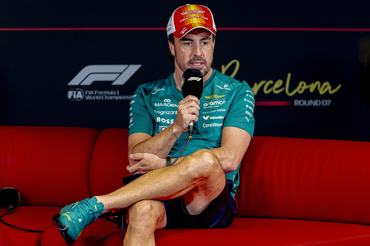Formula 1 driver Fernando Alonso of the Aston Martin Aramco Formula 1 Team attends a press conference at the Formula 1 Spain-Catalonia at the Circuit de Barcelona-Catalunya on June 11, 2026, in Barcelona, Spain. (Photo by Marcel van Dorst/EYE4IMAGES/NurPhoto via Getty Images)
