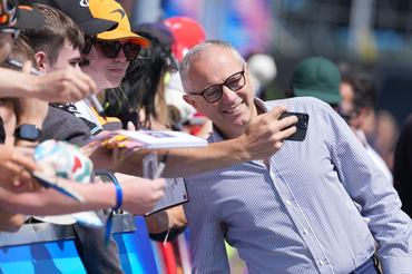TOWCESTER, NORTHAMPTONSHIRE, UNITED KINGDOM - 2026/07/02: Stefano Domenicali CEO of Formula 1 seen with the fans during the Formula 1 Pirelli British Grand Prix at Silverstone. (Photo by Paul Bonser/SOPA Images/LightRocket via Getty Images)