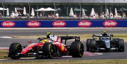 Ferrari's Lewis Hamilton leads ahead of Mercedes' Andrea Kimi Antonelli during the sprint race at Silverstone Circuit, Towcester. Picture date: Saturday July 4, 2026. (Photo by Jacob King/PA Images via Getty Images)