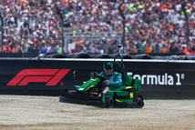 Fernando Alonso of Aston Martin Aramco drives Lego kart during the drivers parade ahead of the Formula 1 British Grand Prix at Silverstone Circuit in Northampton, Great Britain on July 5, 2026. (Photo by Jakub Porzycki/NurPhoto via Getty Images)