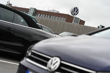 09 July 2026, Lower Saxony, Emden: A view of the Volkswagen logo at the Emden plant. On the day of the Volkswagen AG supervisory board meeting in Wolfsburg, IG Metall is organizing information and protest events nationwide at numerous company locations. Photo: Lars Penning/dpa (Photo by Lars Penning/picture alliance via Getty Images)