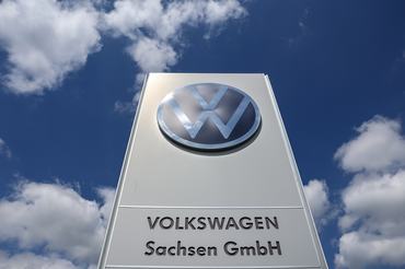 09 July 2026, Saxony, Zwickau: A view of the Volkswagen Sachsen GmbH sign at the VW plant in Zwickau. On the day of the Volkswagen AG supervisory board meeting in Wolfsburg, IG Metall is organizing information and protest events nationwide at numerous company locations. Photo: Jan Woitas/dpa (Photo by Jan Woitas/picture alliance via Getty Images)