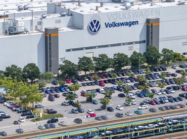 09 July 2026, Saxony, Zwickau: View of the VW plant in Zwickau. On the day of the Volkswagen AG supervisory board meeting in Wolfsburg, IG Metall is organizing information and protest events at numerous company locations across Germany. (Aerial view taken with a drone) Photo: Jan Woitas/dpa (Photo by Jan Woitas/picture alliance via Getty Images)
