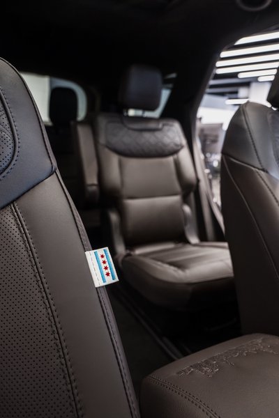 The seat tags feature the Chicago flag.