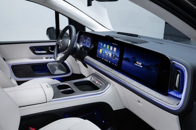 Der neue vollelektrische Mercedes-Benz VLE - Die Angaben sind vorläufig und wurden intern nach Maßgabe der Zertifizierungsmethode „WLTP-Prüfverfahren“ ermittelt. Es liegen bislang weder eine EG-Typgenehmigung noch eine Konformitätsbescheinigung mit amtlichen Werten vor. Abweichungen zwischen den Angaben und den amtlichen Werten sind möglich. The all-new electric Mercedes-Benz VLE - Figures are preliminary and were determined internally in accordance with the "WLTPtest procedure"certificationmethod. At present, there has been neither an EC typeapprovalnor a certificate ofconformitywith official values. There may be discrepancies between thefigures providedand the official values.