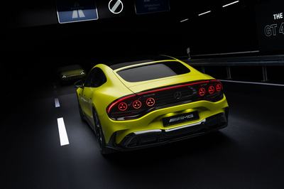 Das neue Mercedes-AMG GT 63 4-Türer Coupé, 2026.Mercedes-AMG GT 63 4-Türer Coupé | Energieverbrauch kombiniert 21,0-17,9 kWh/100 km | CO2 Emissionen kombiniert 0 g/km | CO2-Klasse: A The all-new Mercedes-AMG GT 63 4-Door Coupé, 2026.Mercedes‑AMG GT 63 4-Door Coupé | combined energy consumption 21.0-17.9 kWh/100 km | combined CO2 emissions 0 g/km | CO2 class: A